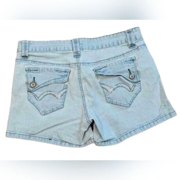 Vintage Hot Bottoms Light Wash Jean Shorts - Size 11/12 - Picture 2 of 3